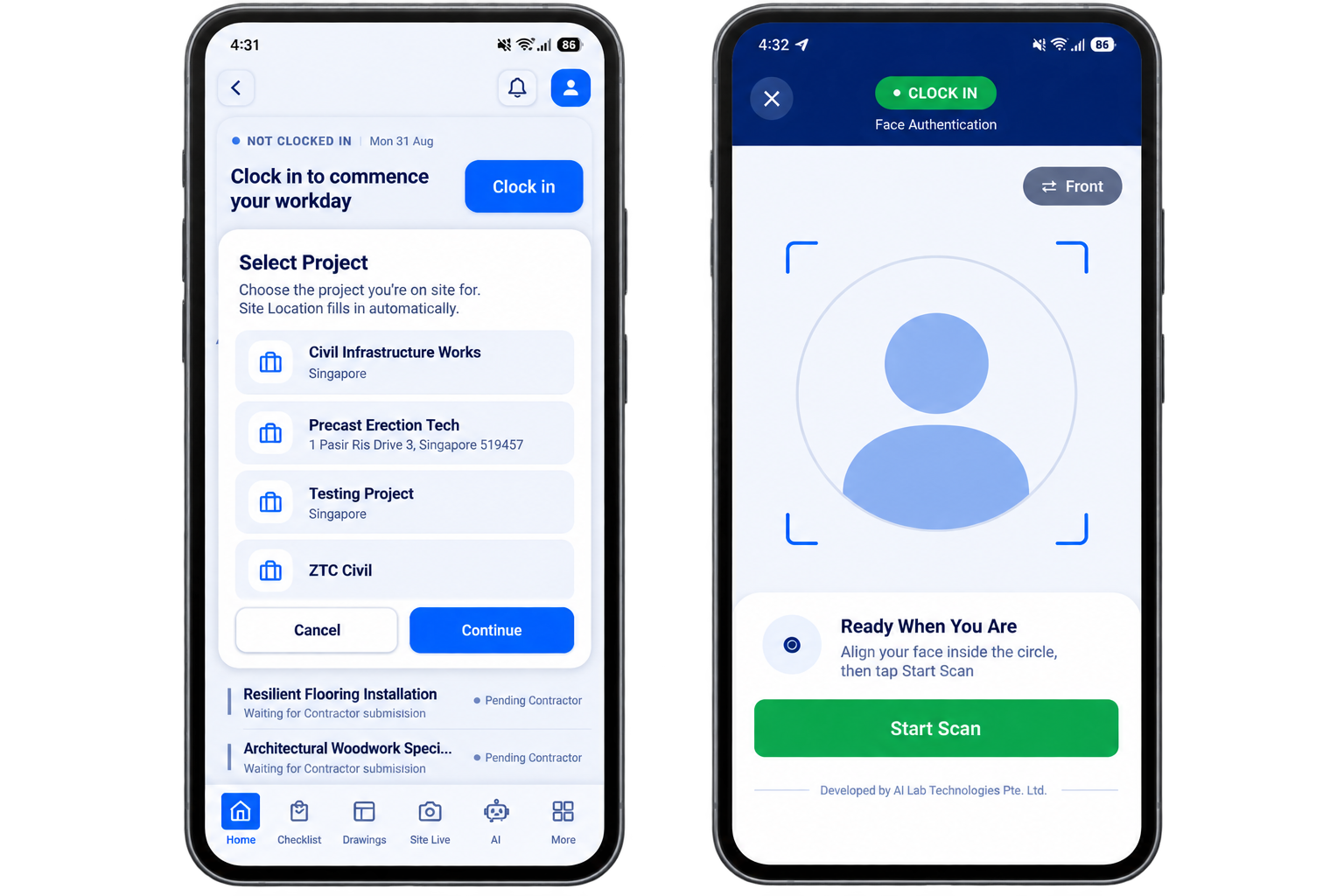 Sub-second Face Authentication with Active Anti-Spoofing