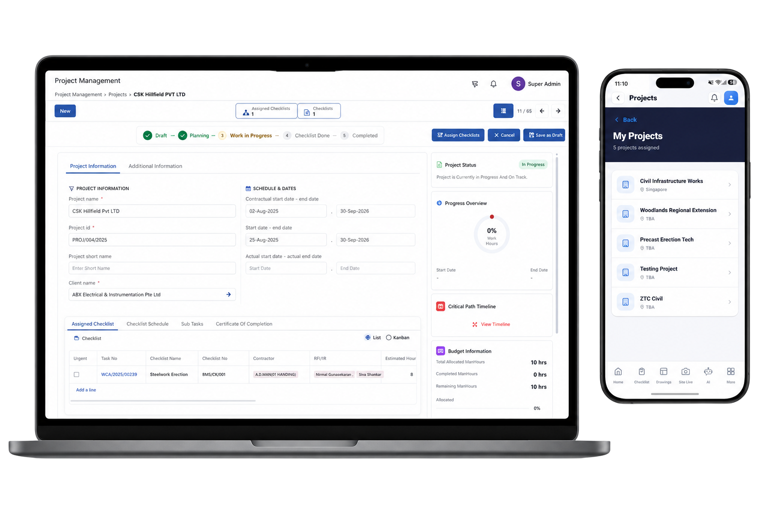 Enterprise Project Management Dashboard